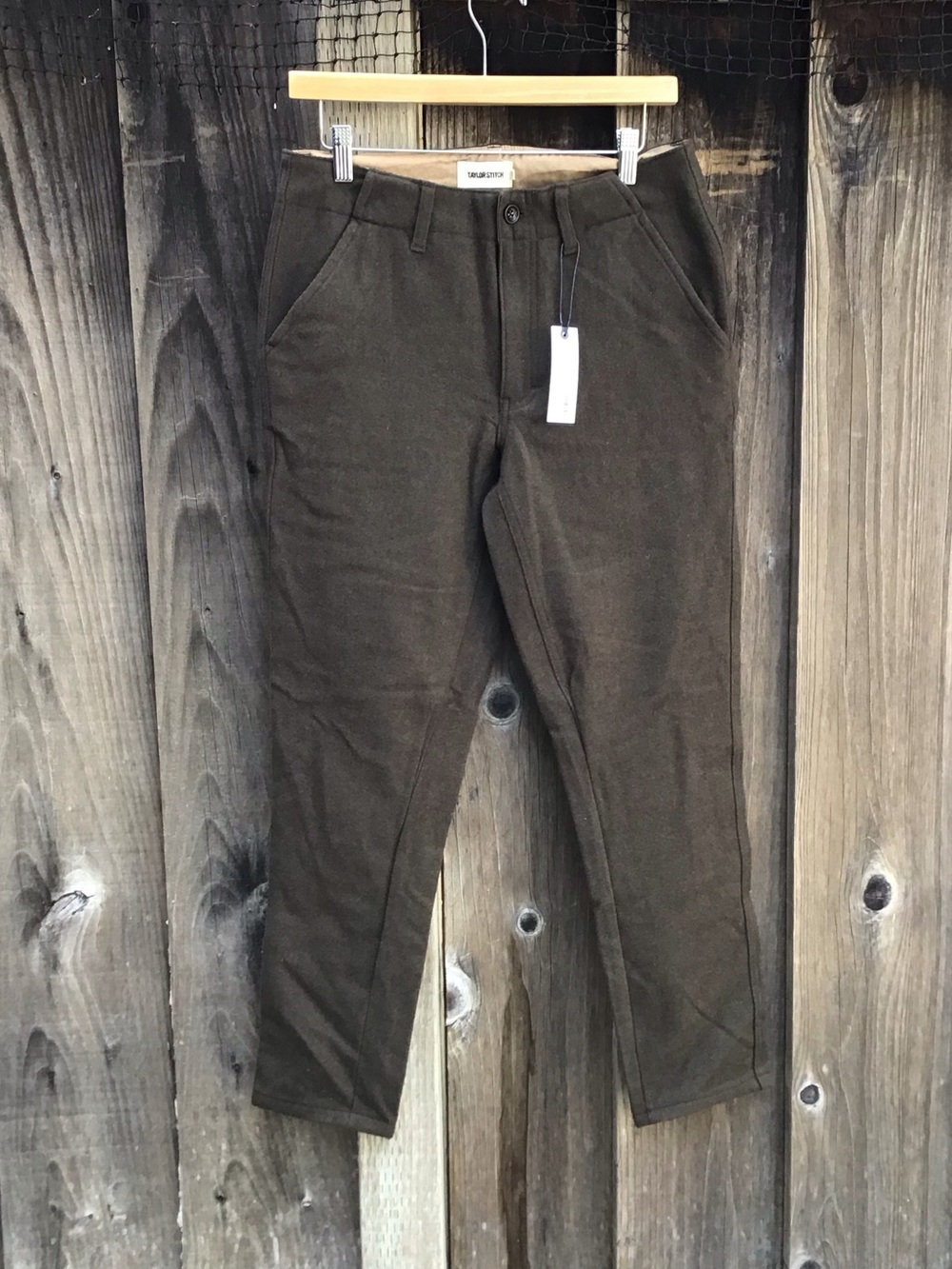 Taylor Stitch Carnegie Pant Army Herringbone Wool Mens Trouser Pants 28 (30x29)